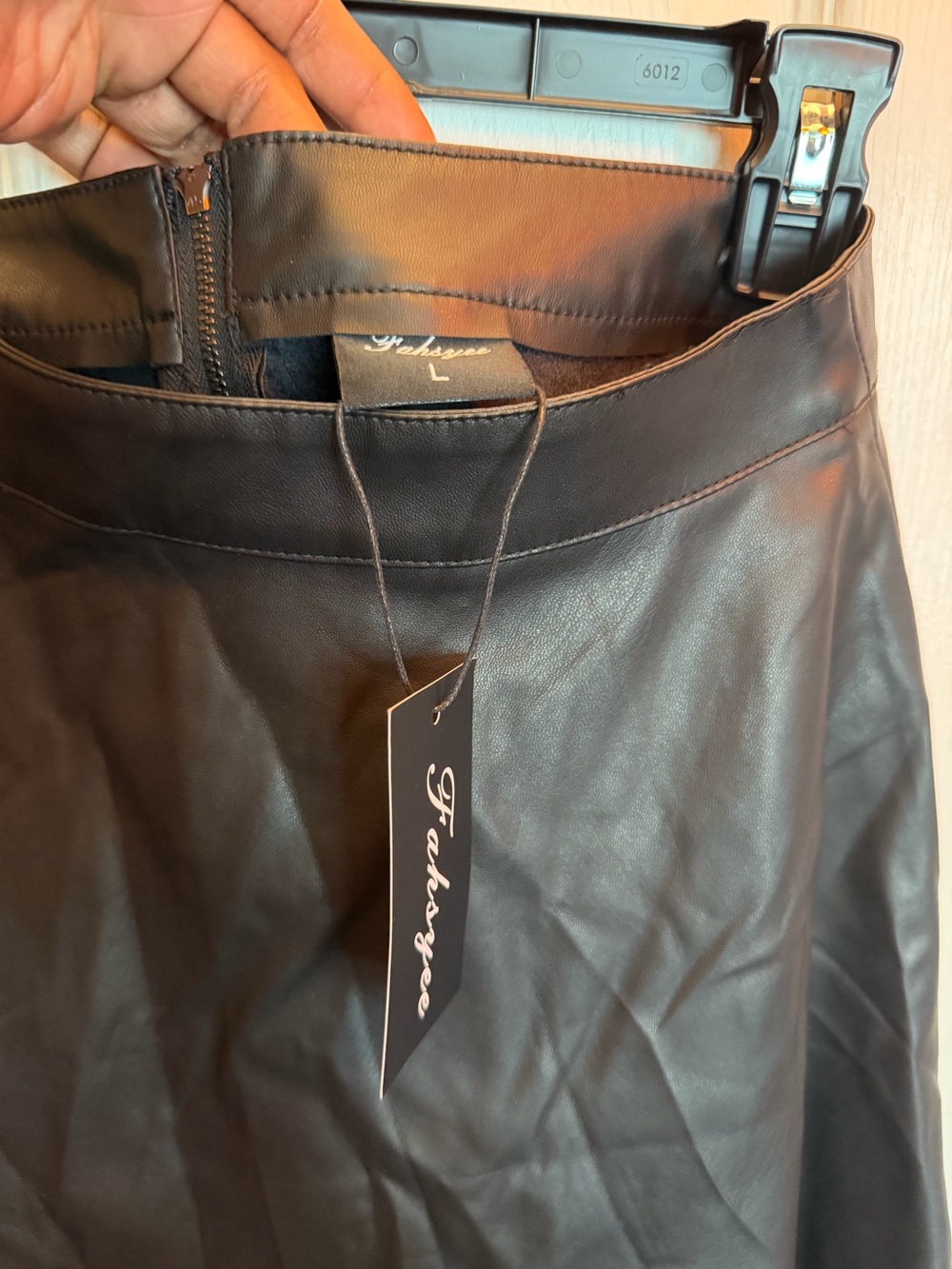 Black Faux Leather Circle Skirt - Women's Skater Style